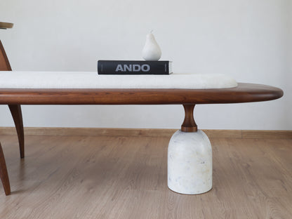 Wooden Marble Bench Couch