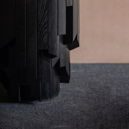 wood marble side table